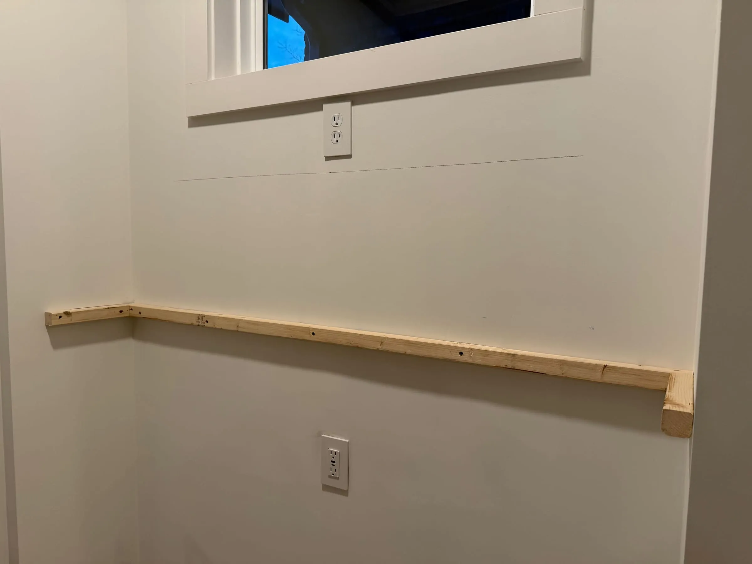Installed floating shelves
